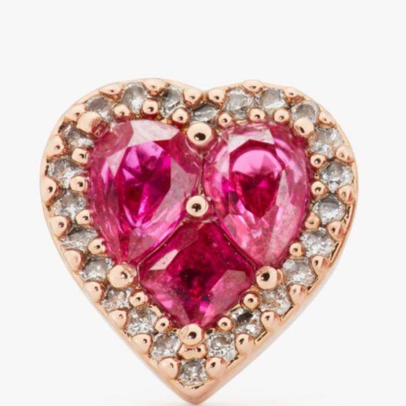 Kate Spade “Spell it Out” necklace and earrings boxed set, red hearts - Picture 9 of 15